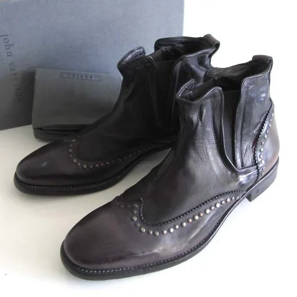 new JOHN VARVATOS Fleetwood Wingtip Chelsea studded boots 10 John Varvatos Men main image 3